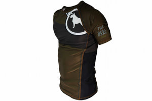 BULL TERRIER -RANK Ver 2 - Rash Guard Short Sleeve Brown