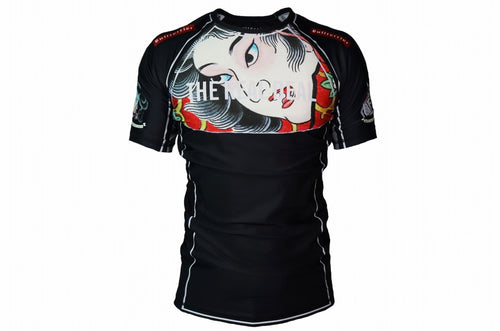 BULL TERRIER -TSUNADEHIME- Rash Guard Short Sleeve Black