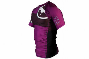 BULL TERRIER -RANK Ver 2 - Rash Guard Short Sleeve Purple