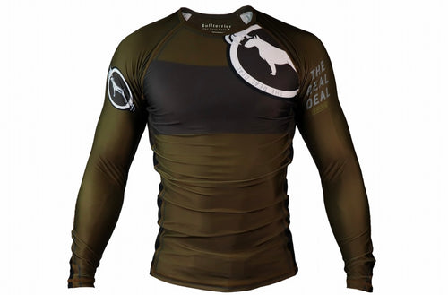 BULL TERRIER -RANK Ver 2 - Rash Guard Long Sleeve Brown