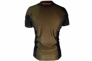 BULL TERRIER -RANK Ver 2 - Rash Guard Short Sleeve Brown