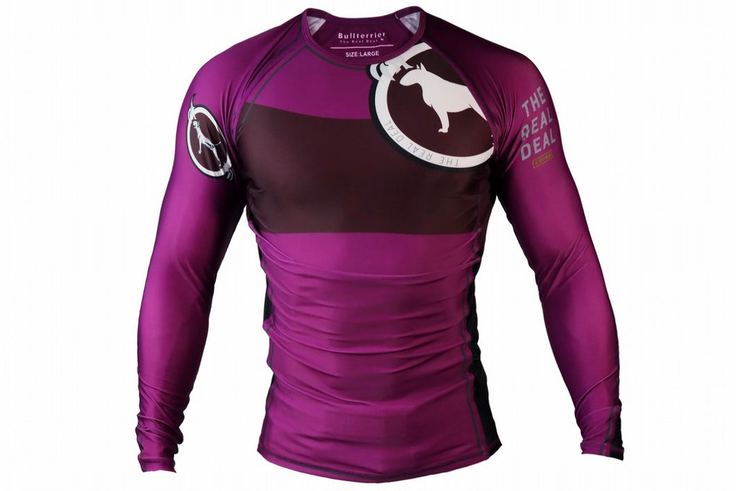 BULL TERRIER -RANK Ver 2 - Rash Guard Long Sleeve Purple