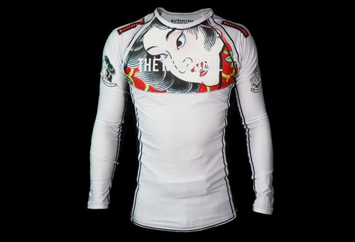 BULL TERRIER -TSUNADEHIME- Rash Guard Long Sleeve White