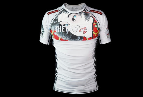 BULL TERRIER -TSUNADEHIME- Rash Guard Short Sleeve White