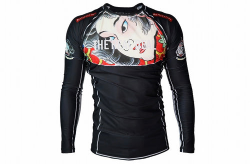 BULL TERRIER -TSUNADEHIME- Rash Guard Long Sleeve Black