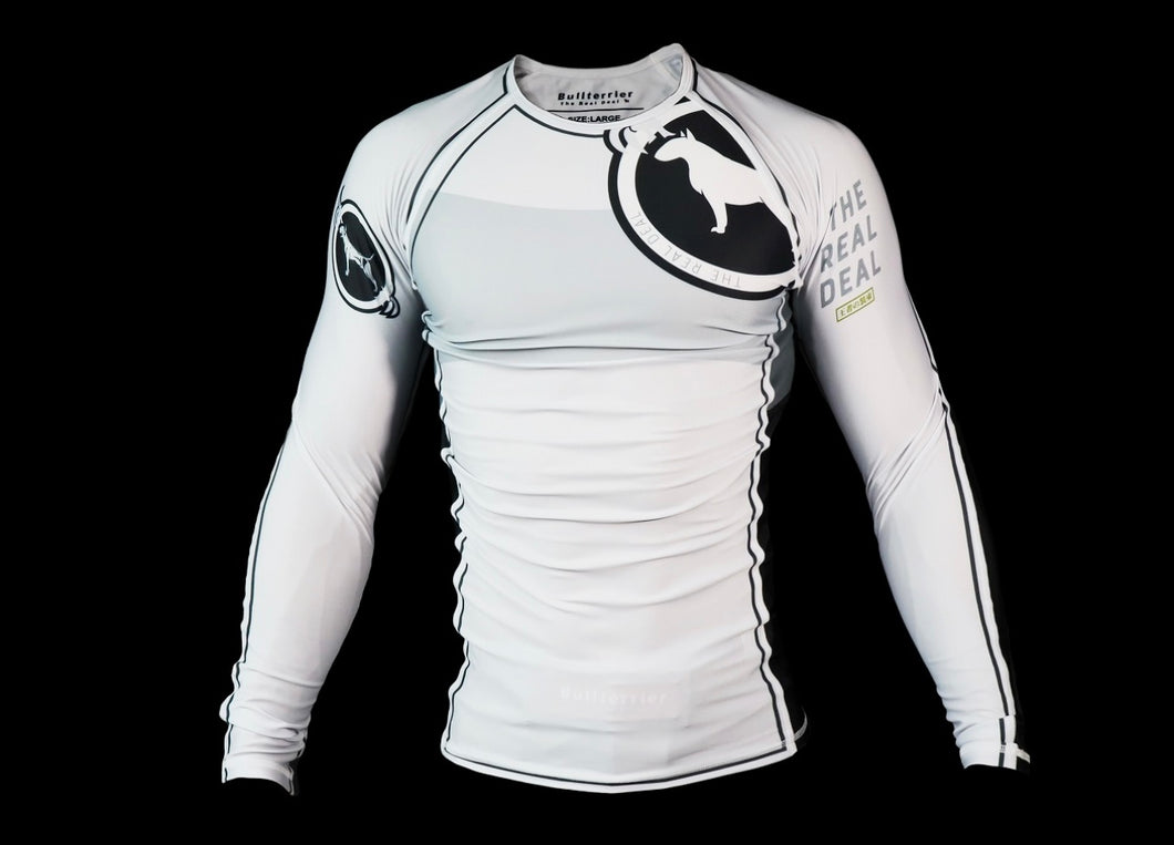 BULL TERRIER -RANK Ver 2 - Rash Guard Long Sleeve White