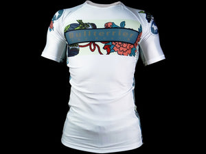 BULL TERRIER -KARAJISHI- Rash Guard Short Sleeve White